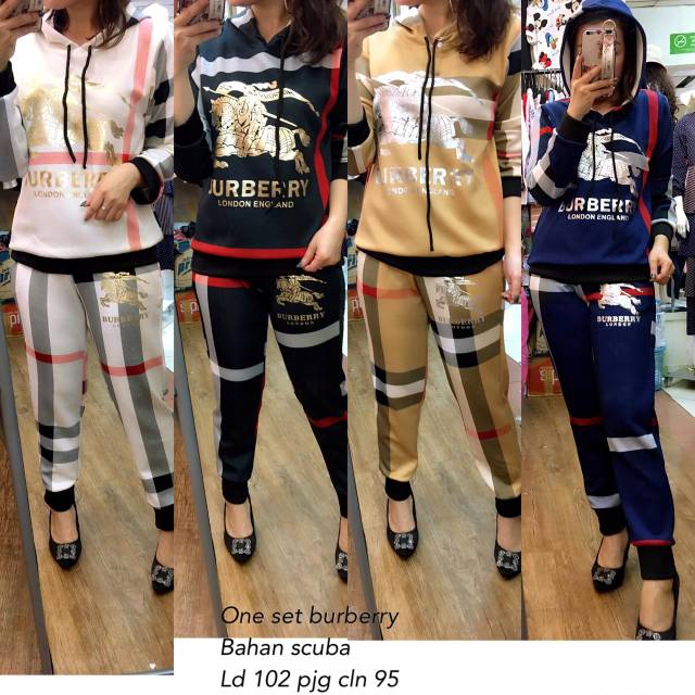 One set burberry Hodie bahan scuba all size