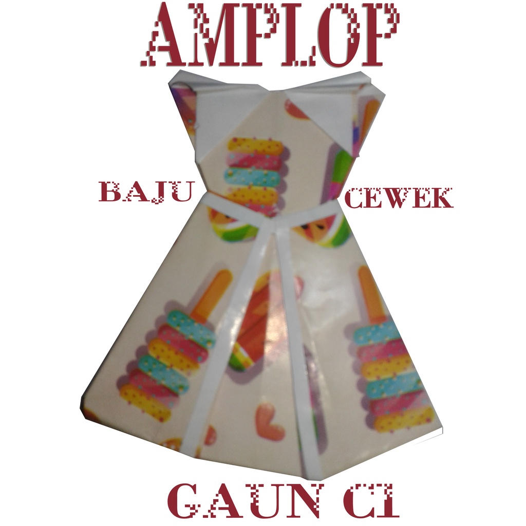

Amplop Lebaran Model Baju Gaun C1 Unik/Lucu 1Pack Isi 5 Biji