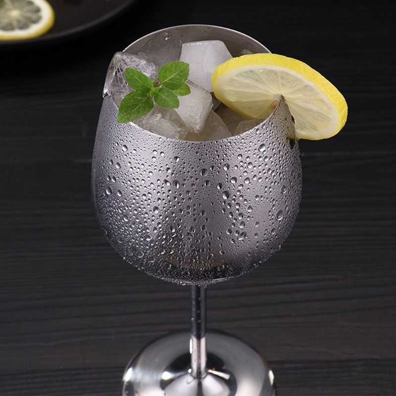 Mi.more 500ml Gelas Wine Goblet Stainless Gold Silver Rose Gold / Wine Glass Cup Bar Resto Cocktail Champagne