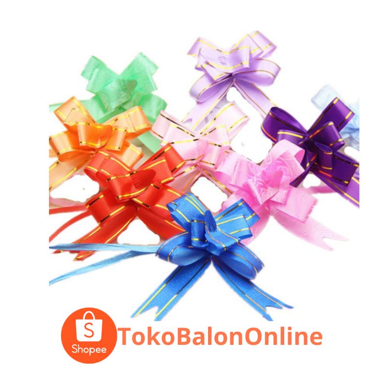 

Pita Tarik / Pita Serut Premium garis emas isi 10, harga tertera dapat 10 Ribbon gold line party Panjang 12 15 18 30 MM atau 20 25 33 39 45 CM