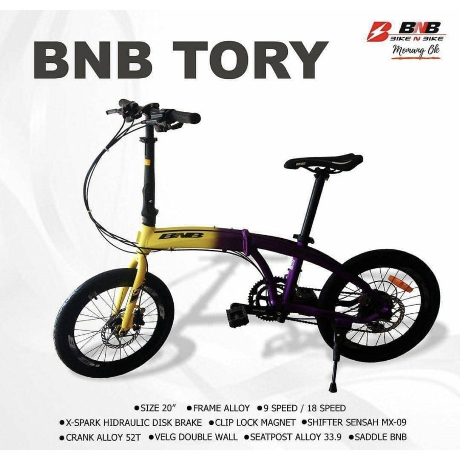 SEPEDA LIPAT / FOLDING BIKE DEWASA BNB TORY 20" 9.2
