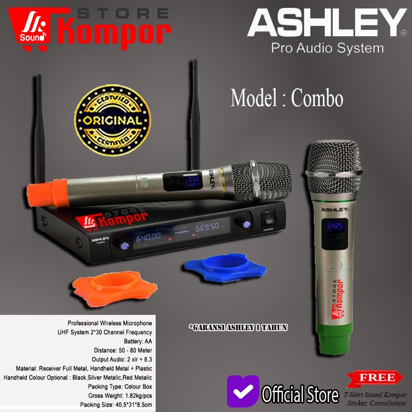 MIC ASHLEY COMBO NEW DIGITAL MICROPHONE WIRELESS COMBO