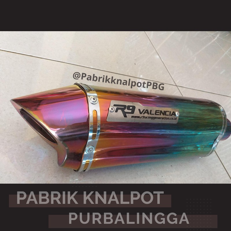 FULLCACING KNALPOT MOTOR R9 VALENCIA BLUE MURAH GROSIR PABRIK KNALPOT SILINCER