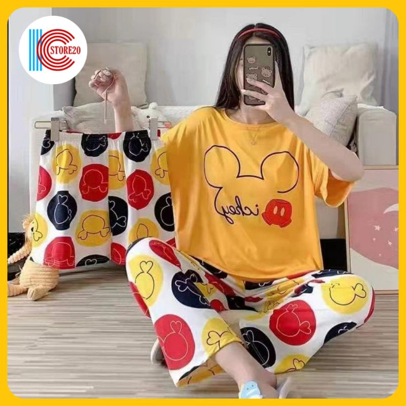 BAJU TIDUR WANITA IMPORT 2 CELANA - BAJU TIDUR BAHAN SPANDEX DENGAN 2 CELANA