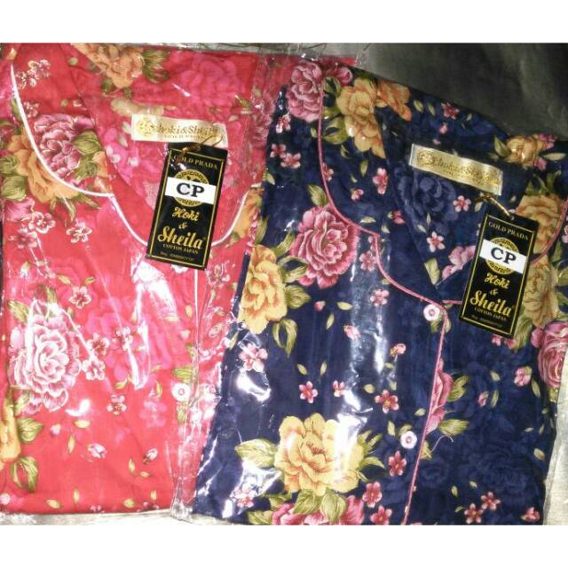READY LAGI YA SISTA } PIYAMA KATUN JEPANG # CP HOKI & SHEILA GOLD PRADA #BAJU TIDUR WANITA
