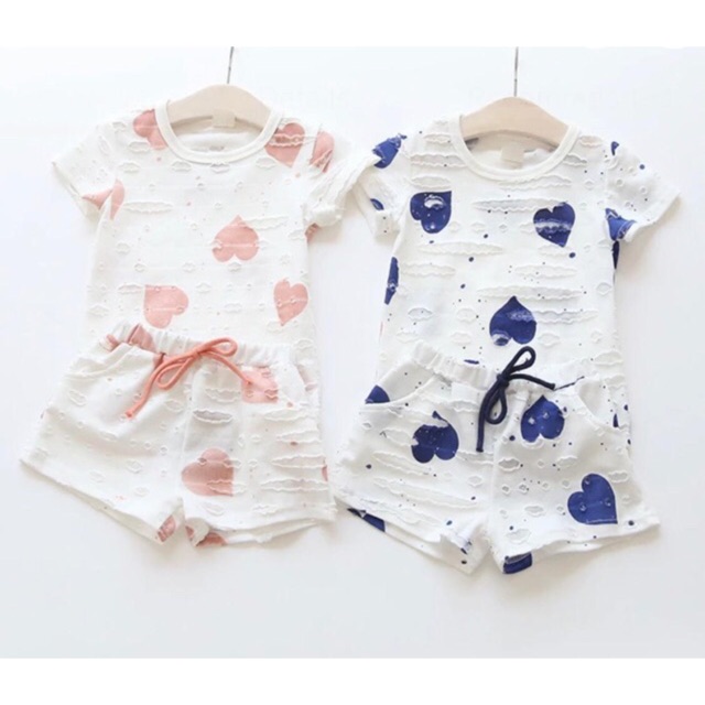 Baju setelan Anak love / baju set anak / baju import Anak