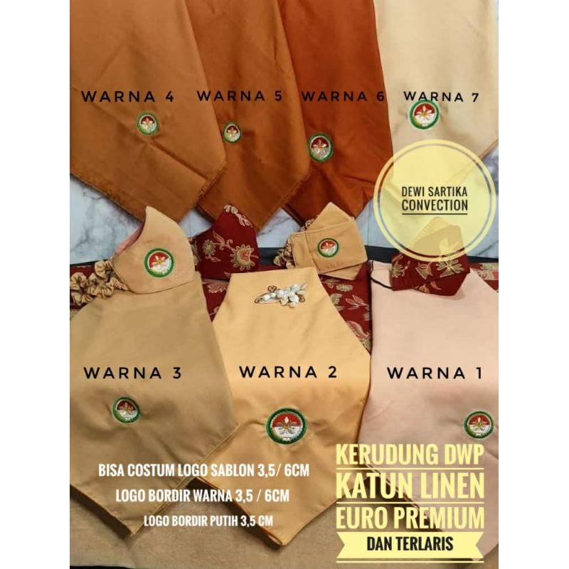 jilbab DWP Dharmawanita Persatuan Indonesiapremium /jilbab dwp bordir/ jilbab dwp sablon