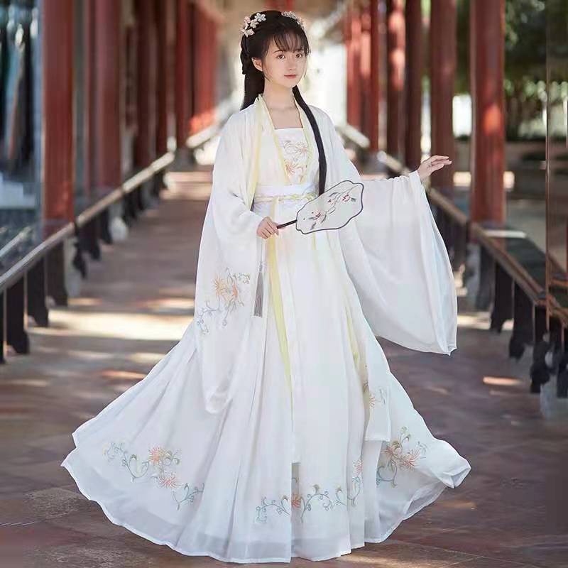 Original women's Han Chinese clothing [flower hidden] placket waist-high ruqun Chinese traditional H