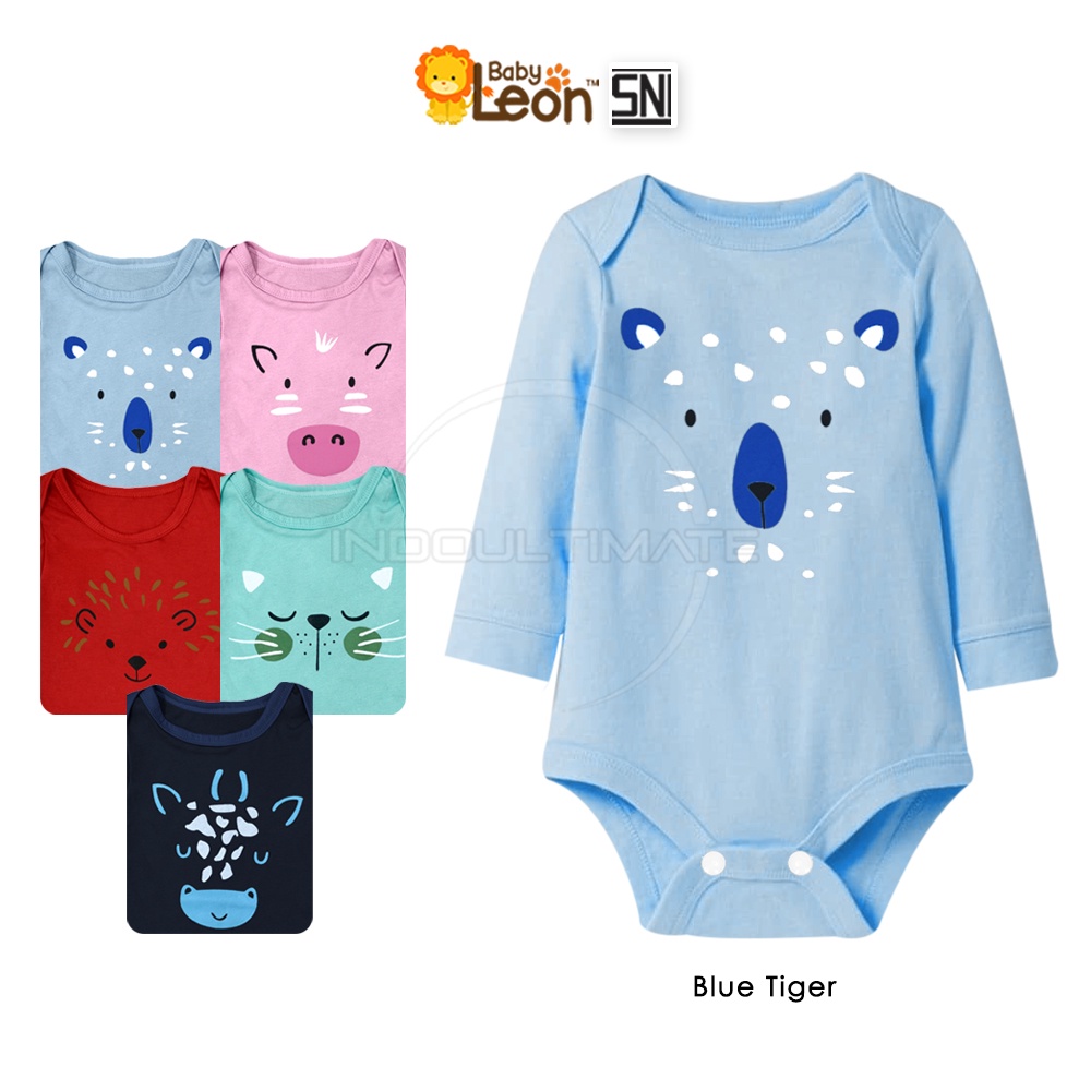 1 Pcs Jumpsuit Bayi BABY LEON Jumper Bayi BC-025SK Baby Leon Seri Animal Face Laki Laki Perempuan Lengan Panjang COTTON Jumpsuit Anak Balita Baby BodySuit Baju Bayi baru Lahir Perlengkapan Bayi Baru Lahir