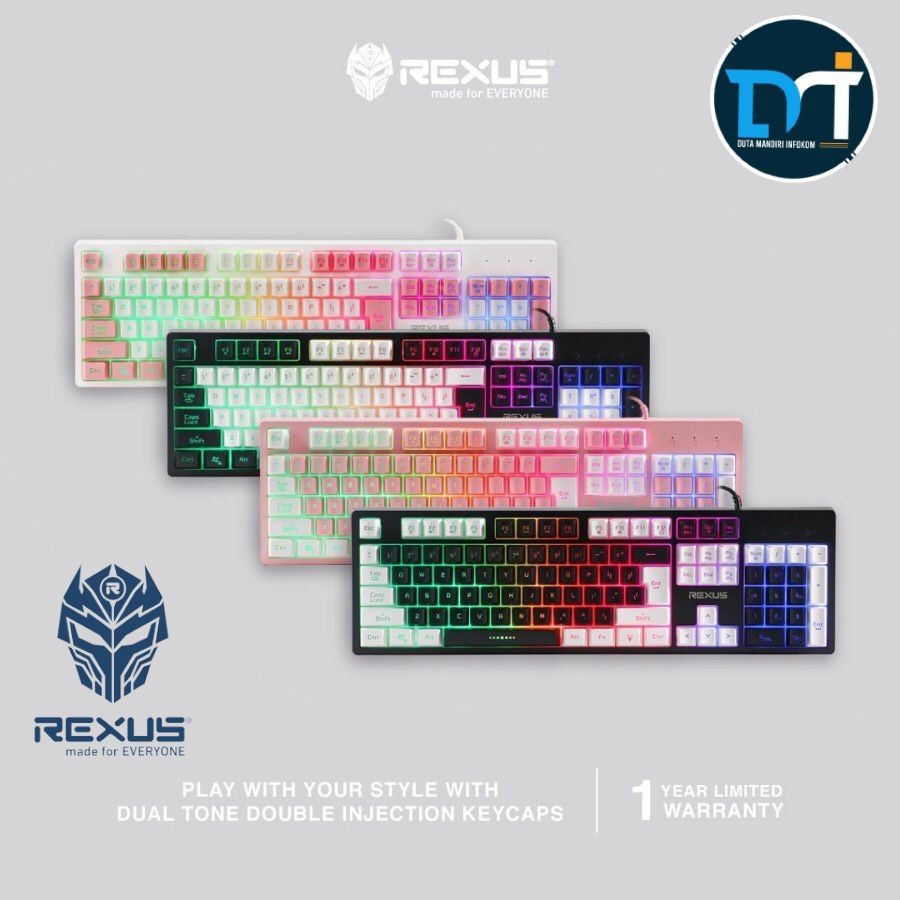 Rexus Battlefire K9E - Full Size 104 Keys Rainbow LED Gaming Keyboard