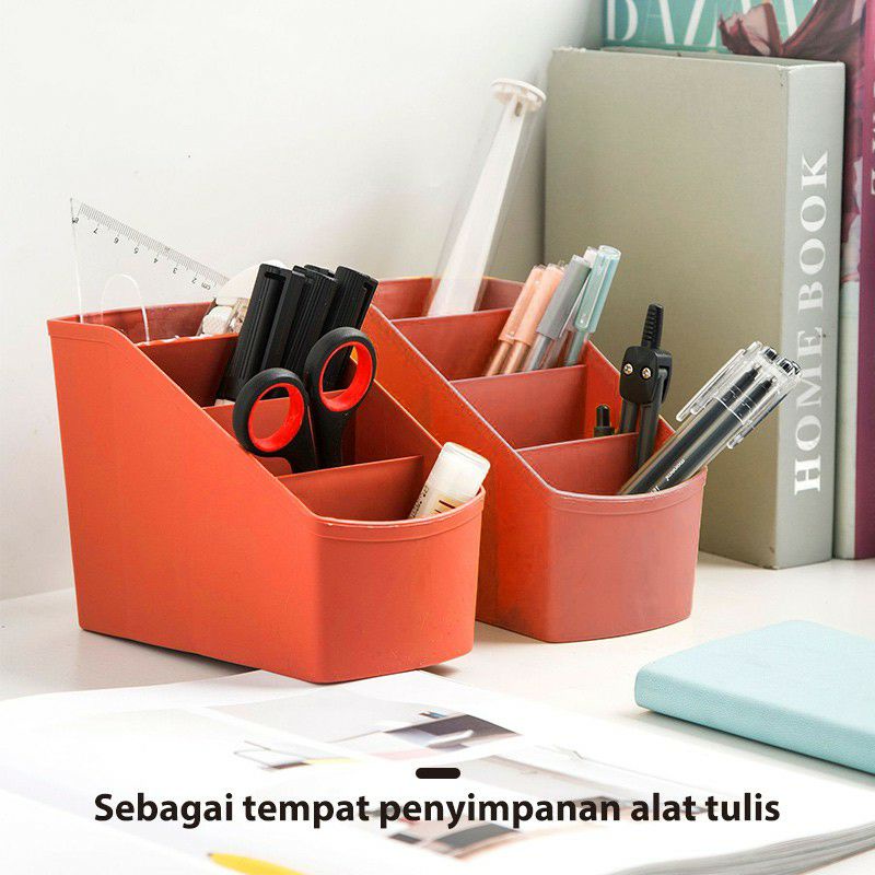 Rak meja multifungsi rak ATK tempat alat tulis kotak kosmetik box aksesoris serbaguna 4 sekat organizer