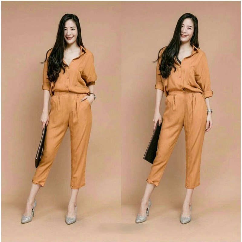 Big jamsuit / jumpsuit panjang wanita / jumsuit lengan panjang K0469