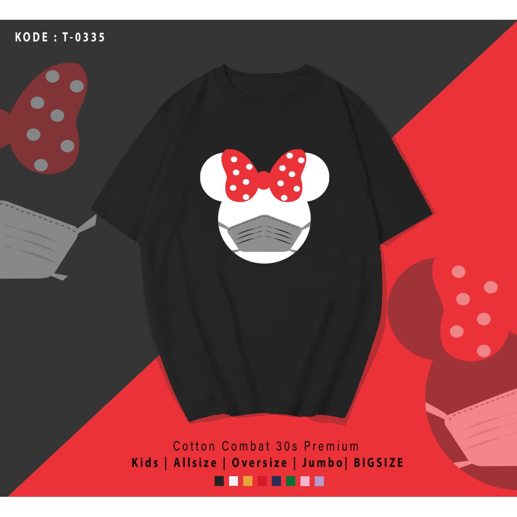 MASKER MINNIE / TERMURAH / PREMIUM BAJU KAOS  / T-SHIRT / KATUN LENGAN PENDEK / TUMBLR TEE