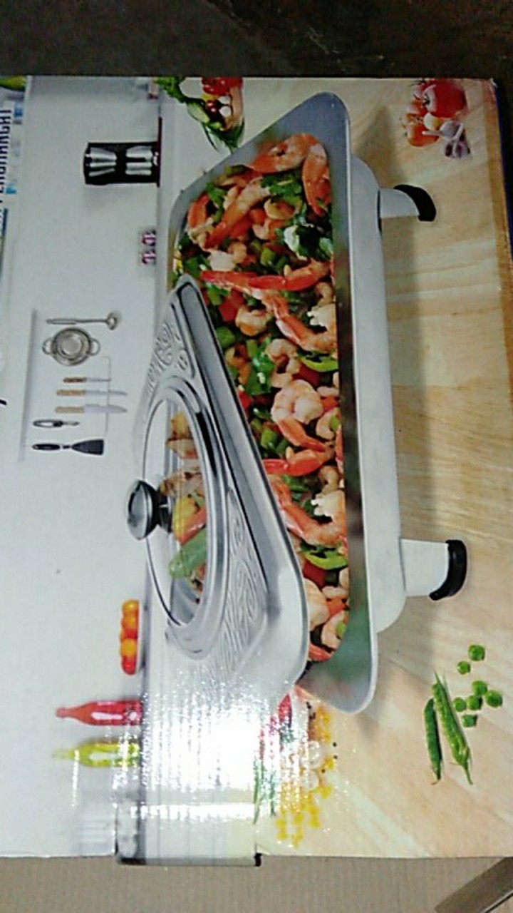 Fast Food Duo Asta / Tempat Makanan Prasmanan Serving Dish Dobel 2 In1 Stainless Anti Karat