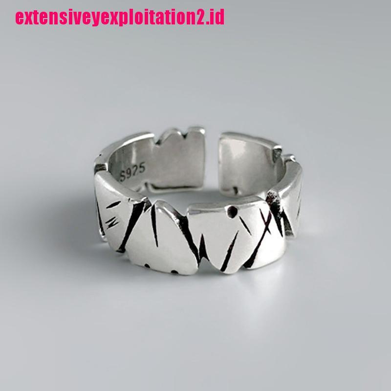 &lt; E2id &amp; &gt; Cincin Terbuka Adjustable Model Hati Mori Gaya Rock Retro Untuk Pria