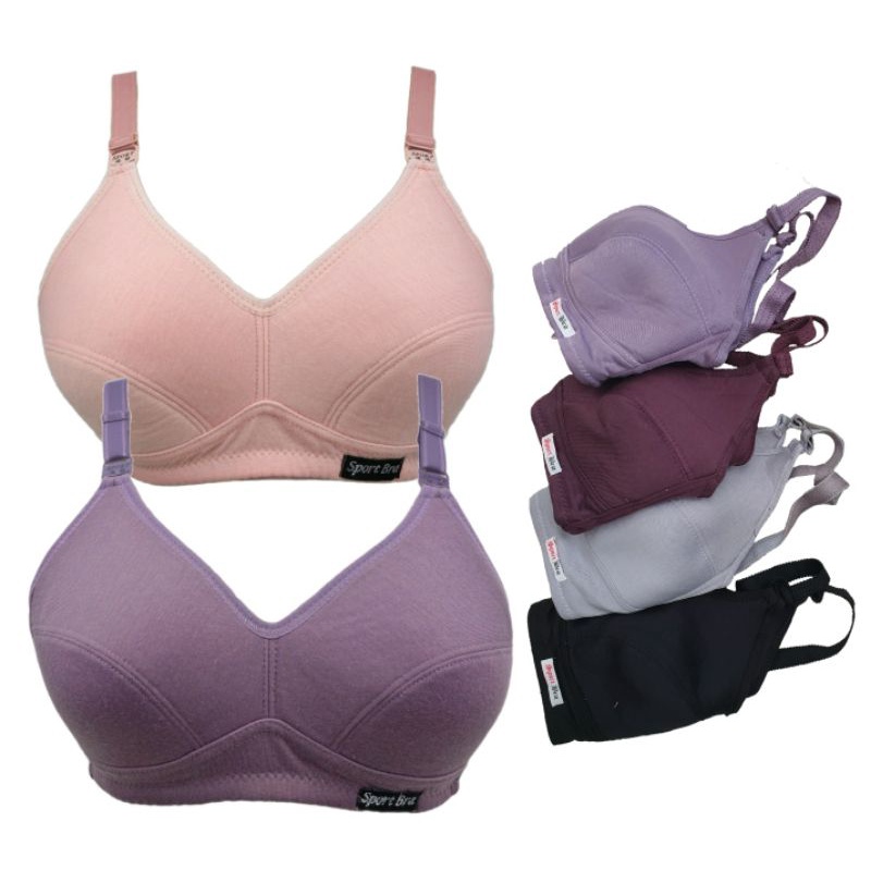 Bra Ling Wei Sports Bra Jumbo Big Size 46, 44, 42, 40, 38, 36 BH Tanpa Kawat) BH Wanita Sport Bra