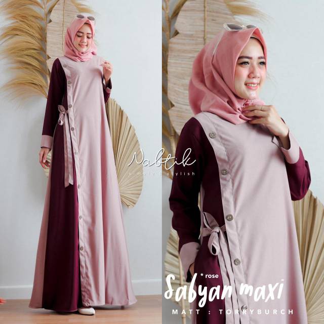 Baju gamis terbaru sabyan maxi