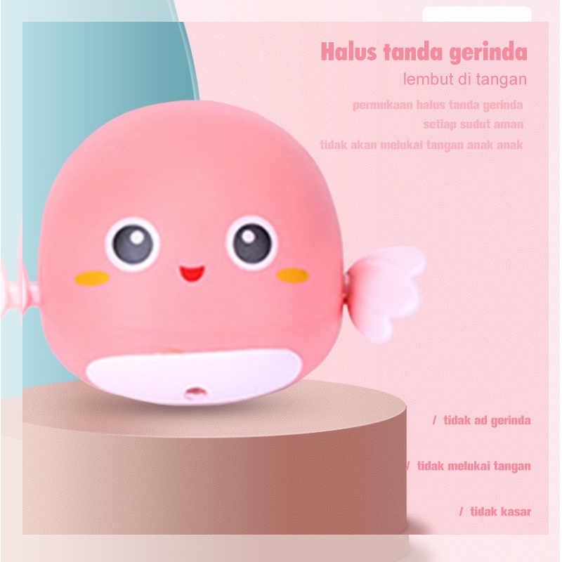 Mocababy Mainan Mandi Anak Bayi Bentuk Karakter Hewan Kecil Dapat Berenang Mainan Mandi Anak Bayi Bentuk dalfin / bath toy bayi / Mainan mandi bayi Jarum Jam-3