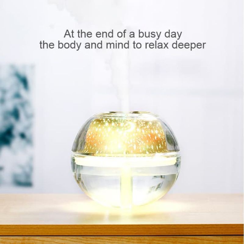 Humidifier Diffuser Aromaterapi 500ml 7 LED Lampu Tidur Disfuser Aromatherapy Ultrasonic Taffware