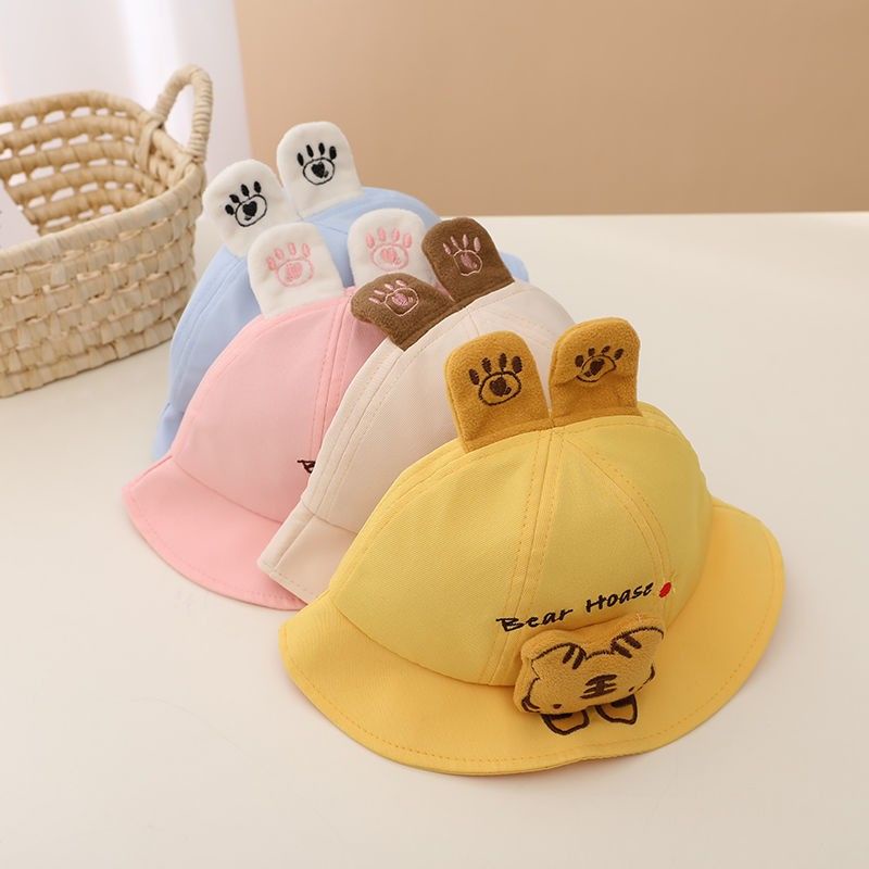 Topi bayi bundar bucket hat baby bear hoase 3d paw boneka lucu