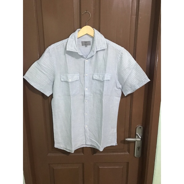 Preloved Kemeja Pria Salur Biru
