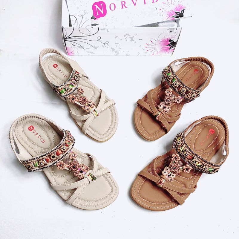 Norvid Sandal Tali Flat Impor Simple NGS337