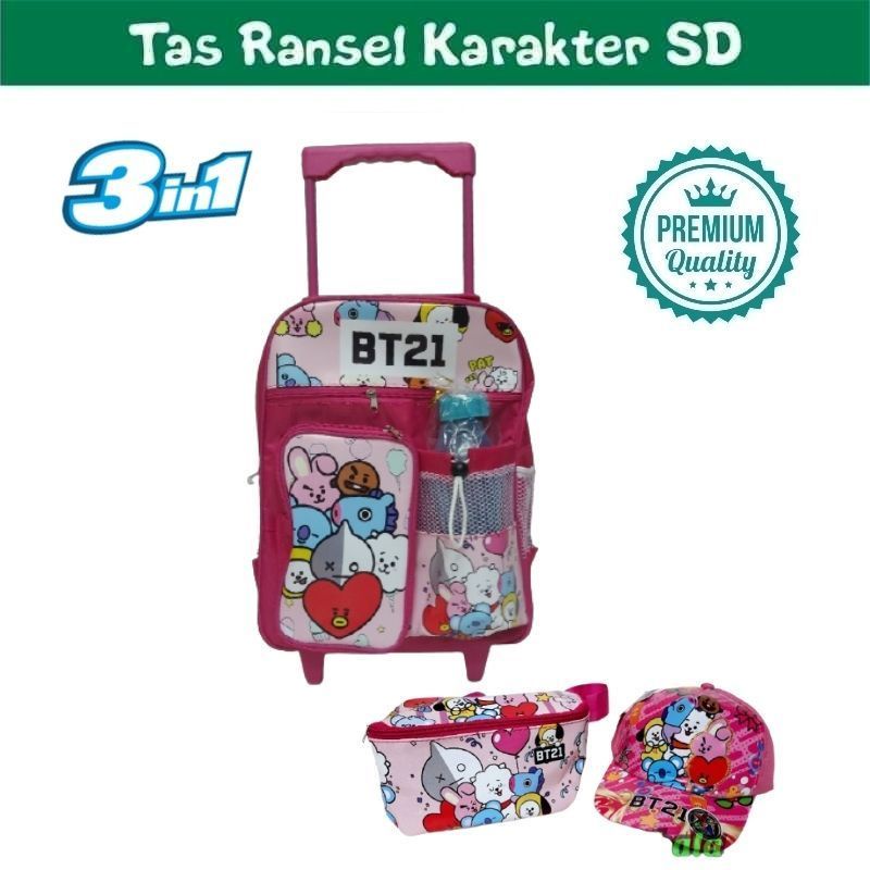 Ransel Dorong Tas ransel troly anak sekolah paket hemat