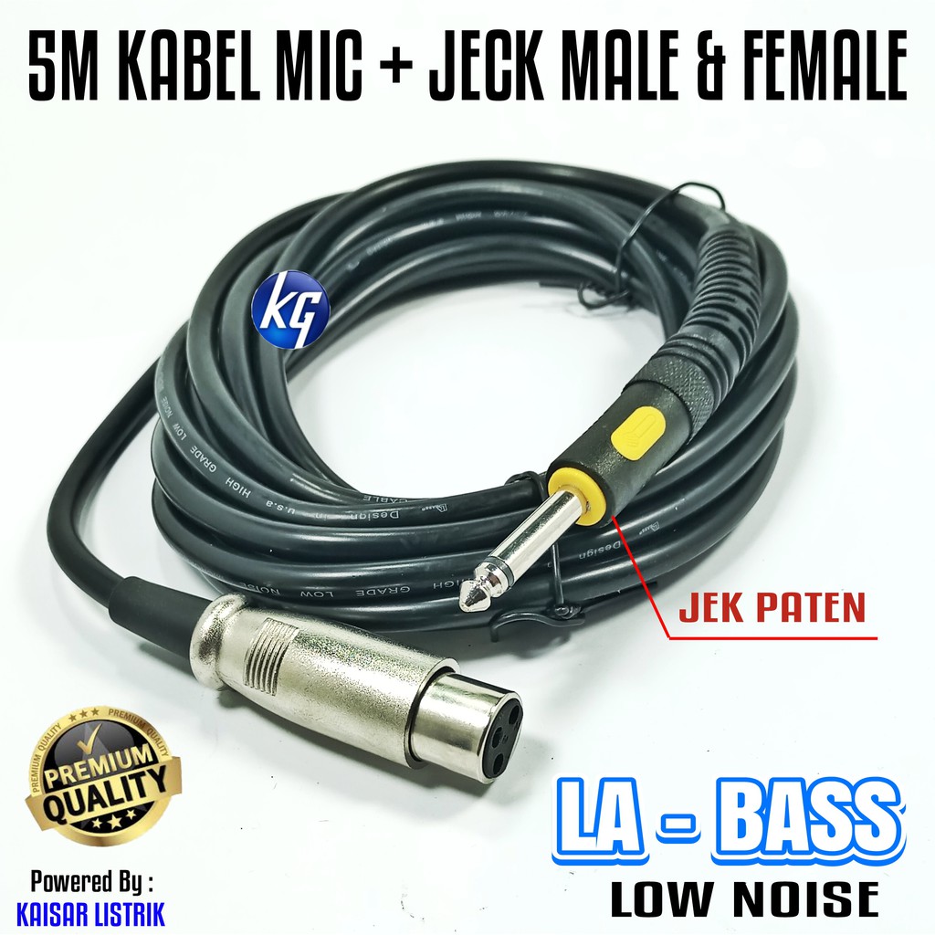 KABEL MIC 5M JEK AKAI MONO TO FEMALE  MIK AUDIO MICROPHONE AMPLI KUALITAS BAGUS TERMURAH JOS