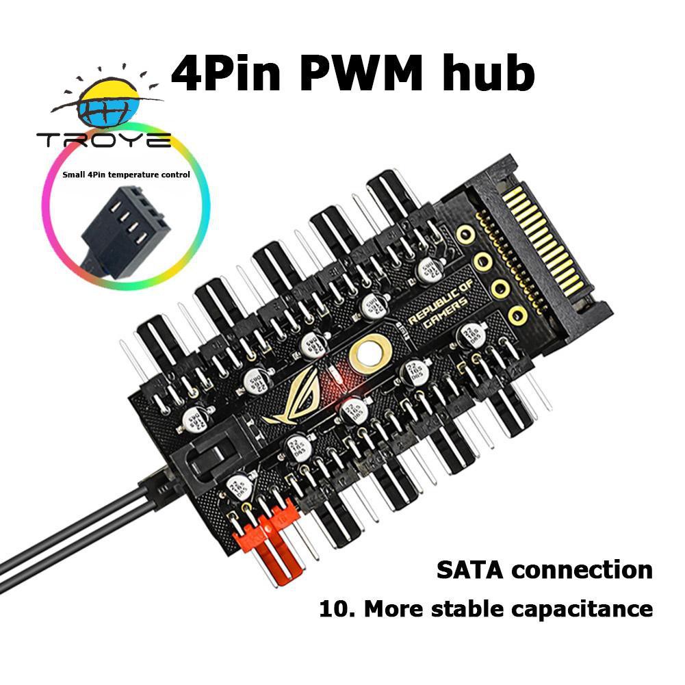Ty Ready 1 To 10 4 Pin Pwm Cooler Fan Hub Splitter Extension Pc Ty Ready 1 To 10 4 Pin Pwm Cooler Fan Hub Splitter Extension Pc
