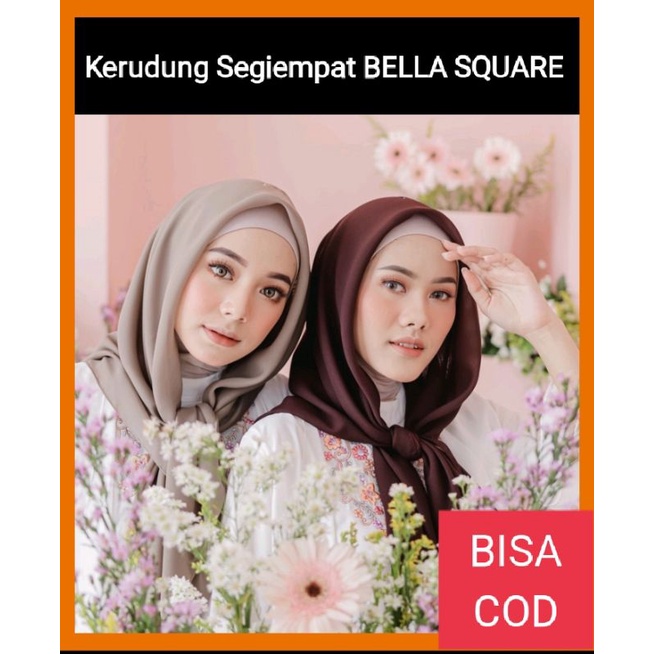 Jilbab Kerudung Segiempat Polos BELLA SQUARE Hijab Pollycotton Jilbab Bela Segi Empat BISA COD IMF