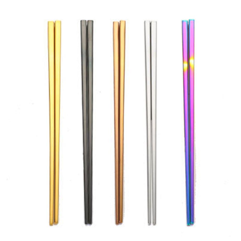 【 ELEGANT 】 Sumpit Fansy Warna Decor304Alat Dapur Stainless Steel 1pasang Makan