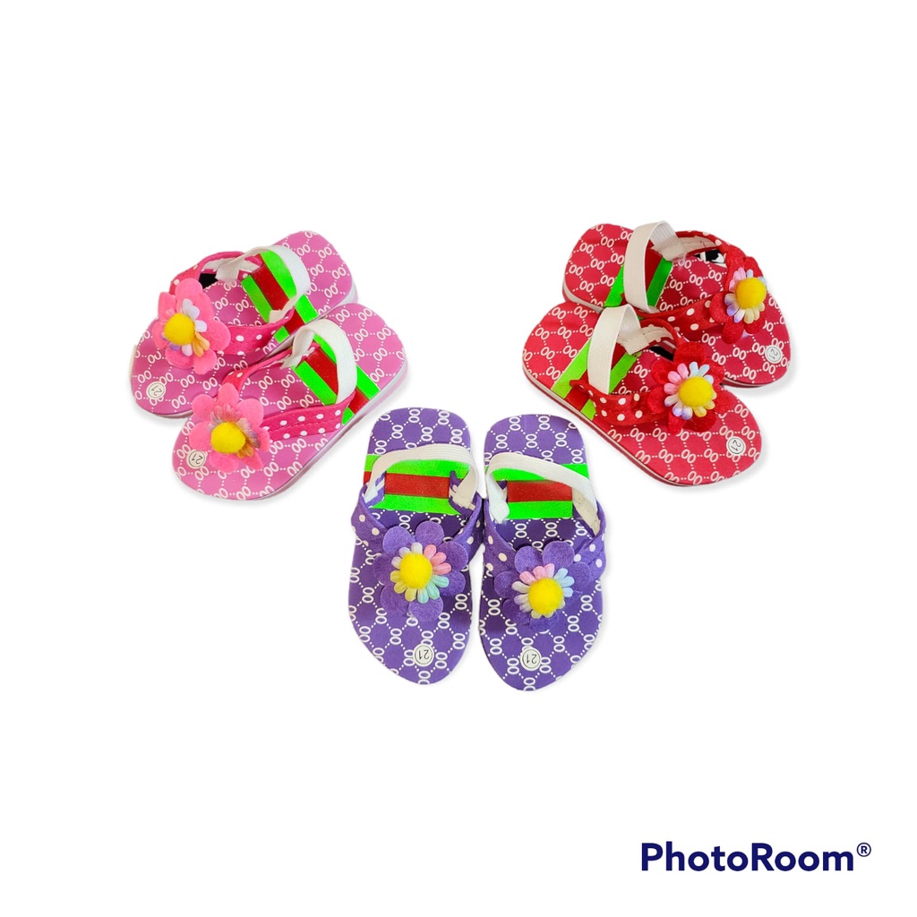 sandal baby anak cewe motif GG bunga