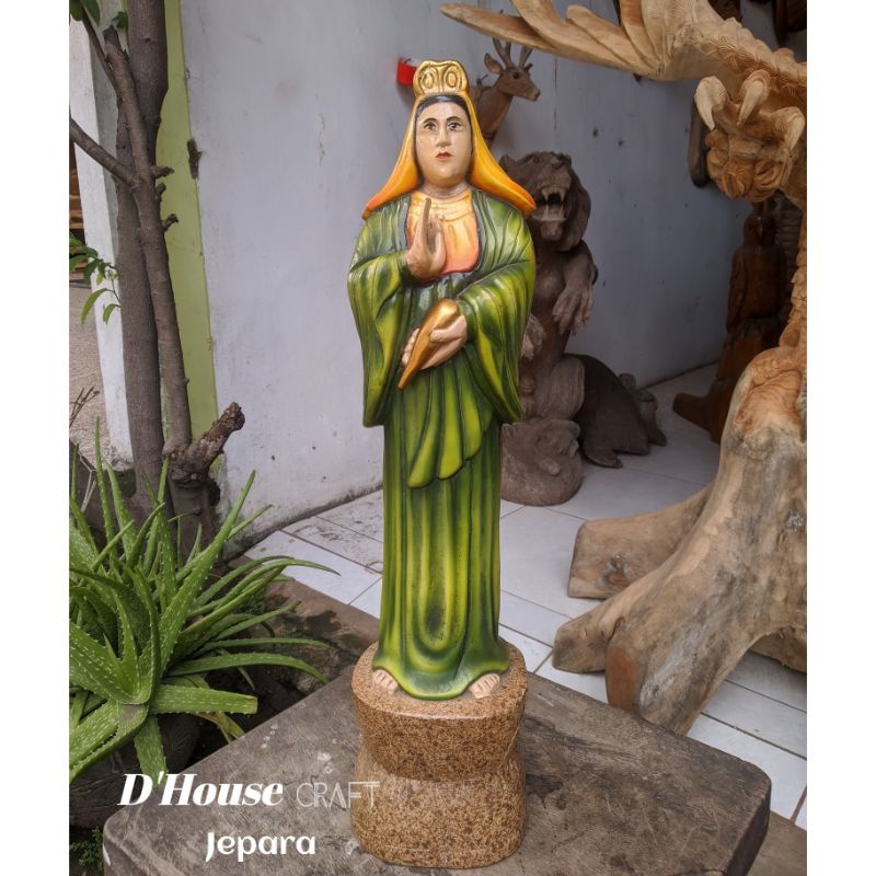 Patung Dewi Kwan Im Kayu Mahoni