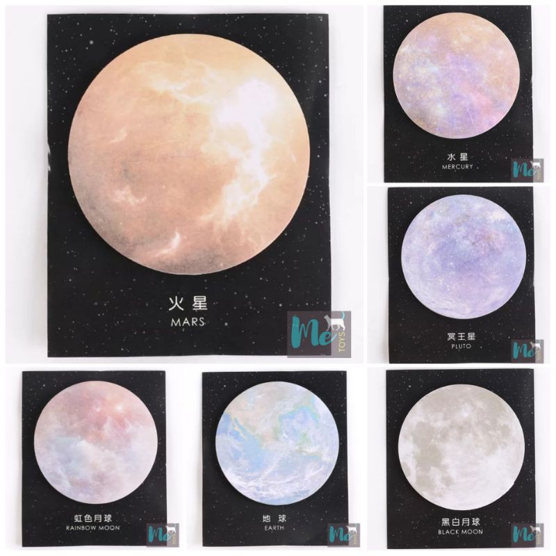 Planet Post-it Notes / Sticky Note Bentuk Planet 1-5