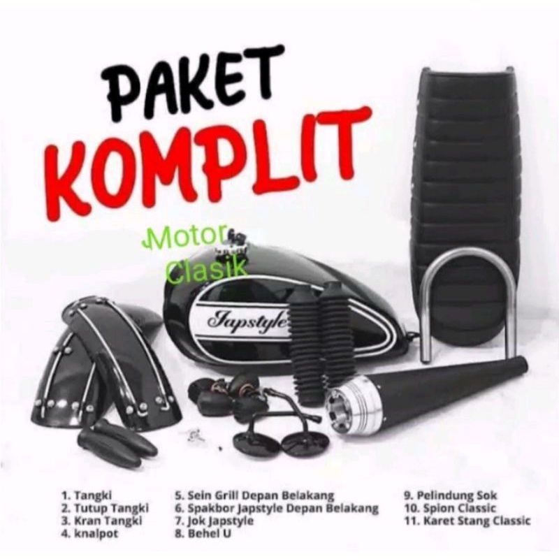 PAKET BODY JAPSTYLE 001 BODY SET JAPSTYLE CUSTOM PNP TIGER GL SCORPIO THUNDER CB MEGAPRO