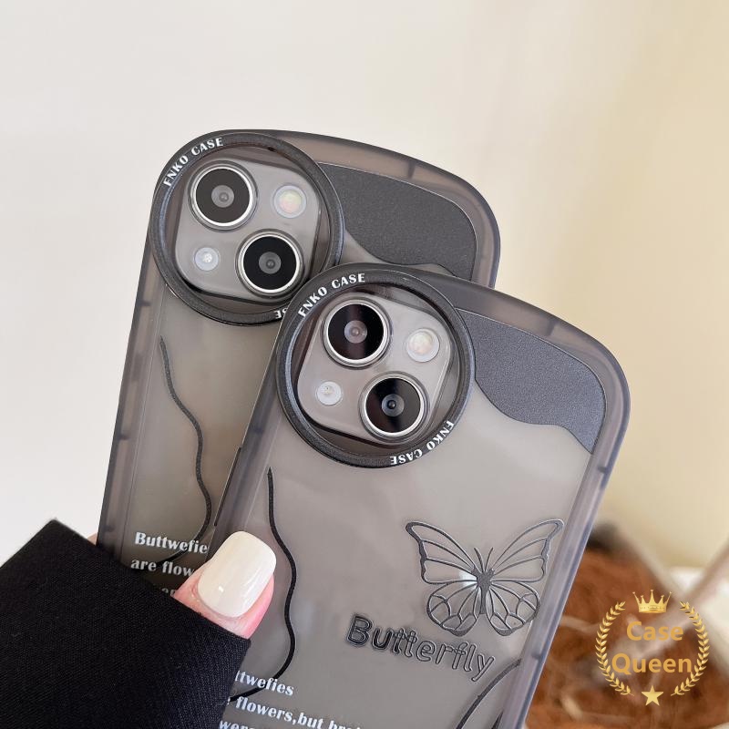 Soft Case Hitam Desain Kupu-Kupu Retro Untuk Oppo A16K A16E A1K A15s A55 A16S A15 A16 A57 2022 A7 A5 A9 2020 A53 A31 A95 A33 A3s A7 A54 A96 A5s A12 A76 A35 4e 636 A6 A12 4F Case Bahan TPU