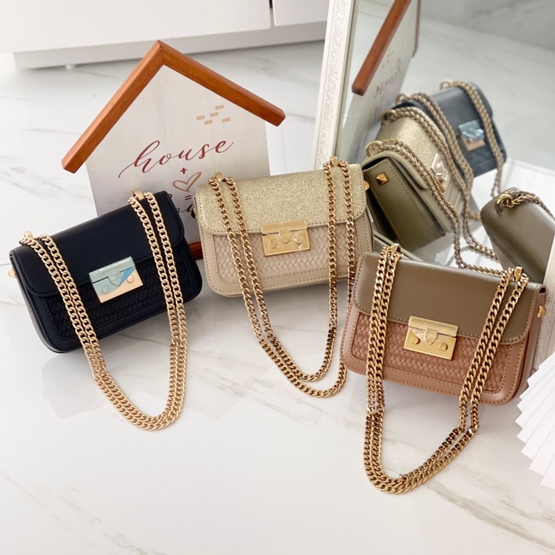 Tas ck Push lock Classic Crossbody Bag Premium || Aur641