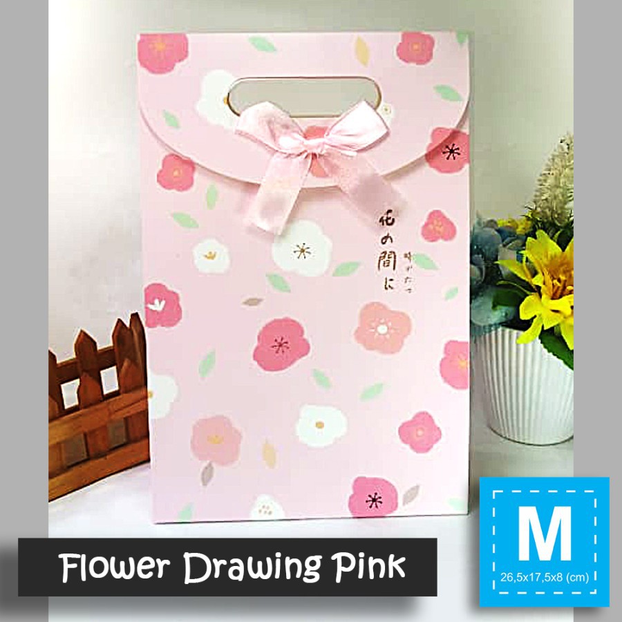 

Paper Bag Motif / Tas Kertas Kado / Tas Ulang tahun - M FLOWER DRAWING