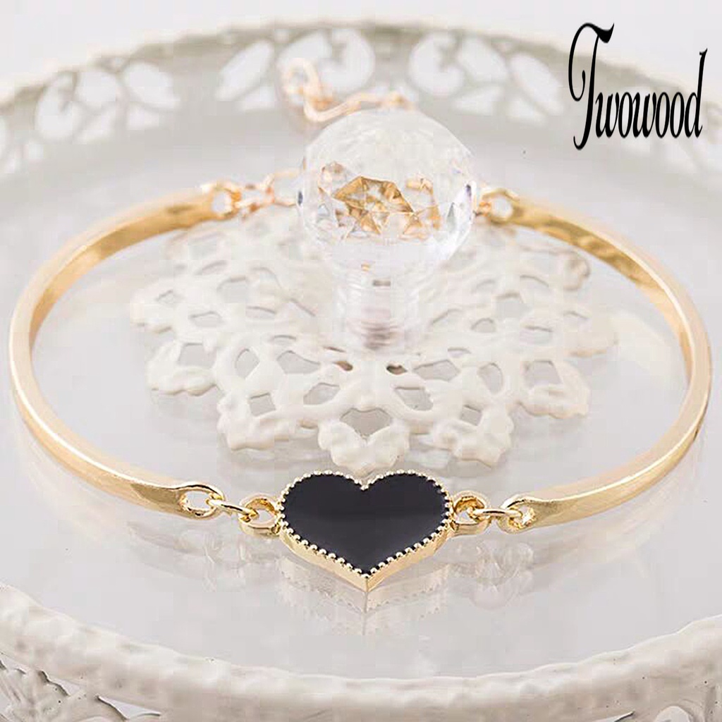 Gelang Rantai Adjustable Bentuk Hati Untuk Wanita