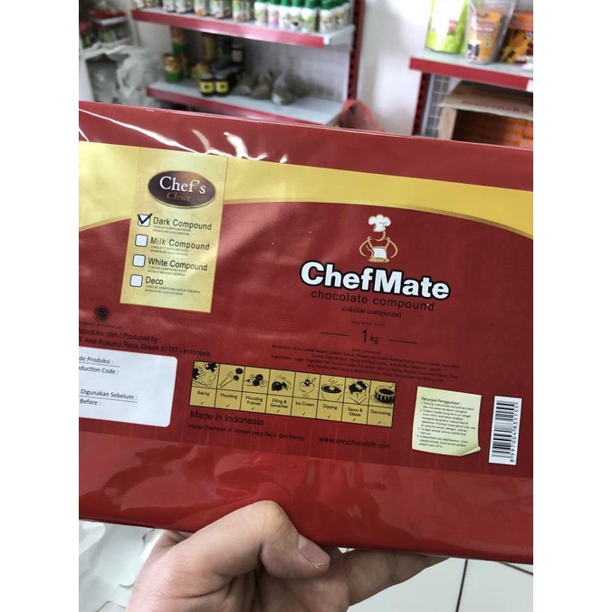 

Chefmate chocolate dark compound 1 kg chef mate dcc coklat cooking