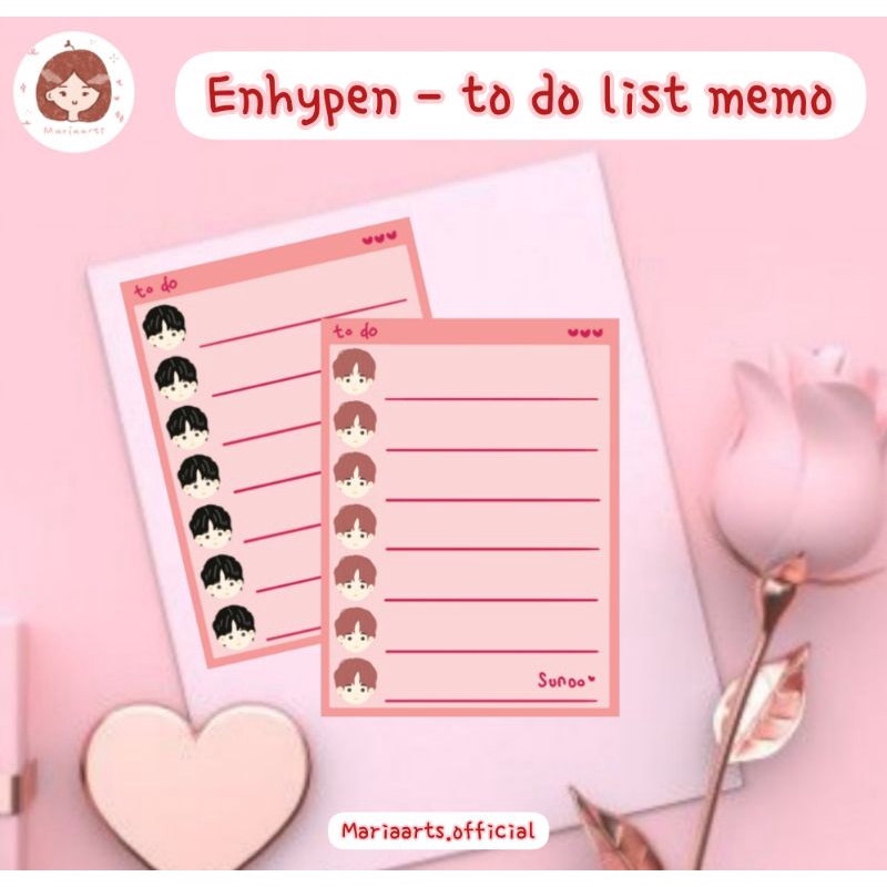 

enhypen to do list memo | memopad notes buku agenda notepad diary