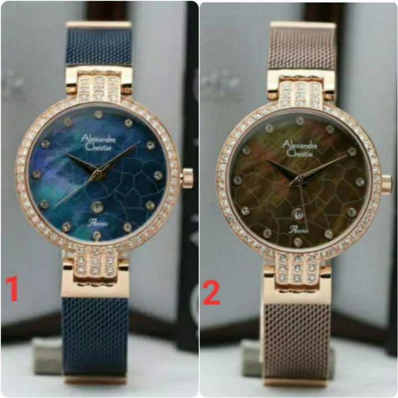 ORIGINAL GARANSI RESMI JAM TANGAN WANITA ALEXANDRE CHRISTIE CEWEK RANTAI ALEXANDER CRISTIE AC EAOI