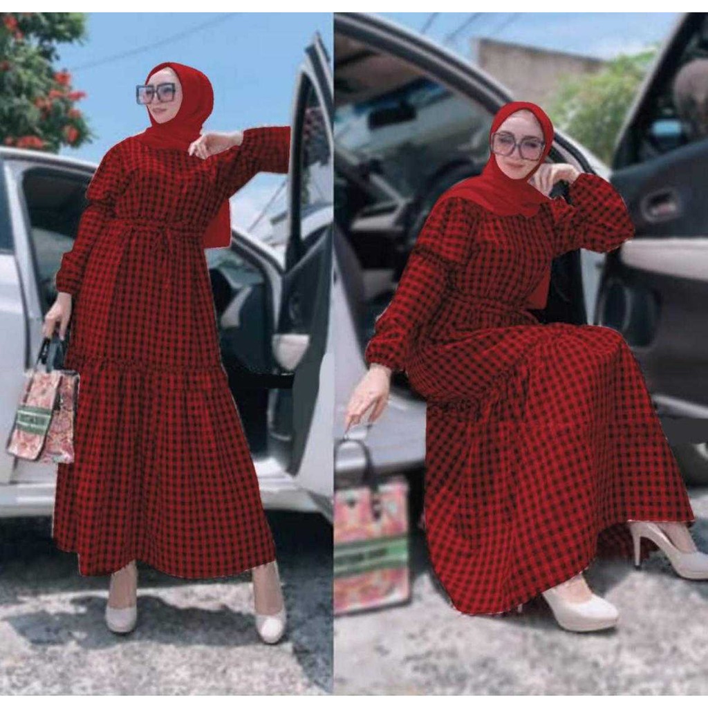 Baju Gamis Muslim Terbaru 2020 2021 model Baju Pesta Wanita kekinian Bahan Corneli Kekinian gaun