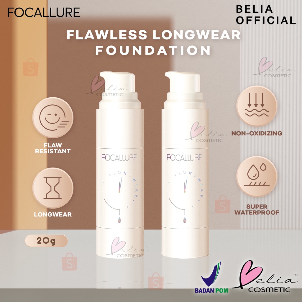 ❤ BELIA ❤ FOCALLURE Flawless Longwear Foundation FA256 | Foundation Full Coverage | Alas Bedak | Make Up Wajah | BPOM
