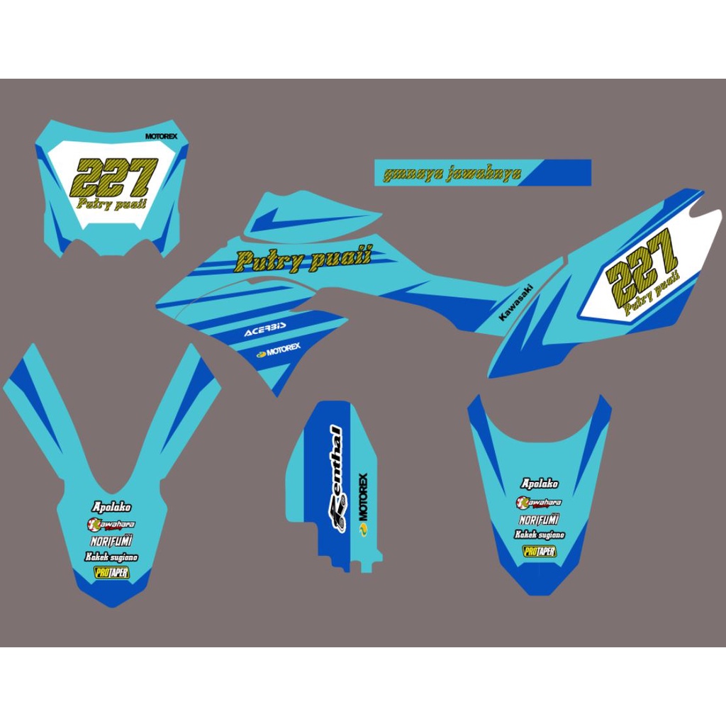 Stiker decal fullbody D-tracker NEW / KLX BF HOLOGRAM pelangi Custom desain stiker dtracker | M3 | K