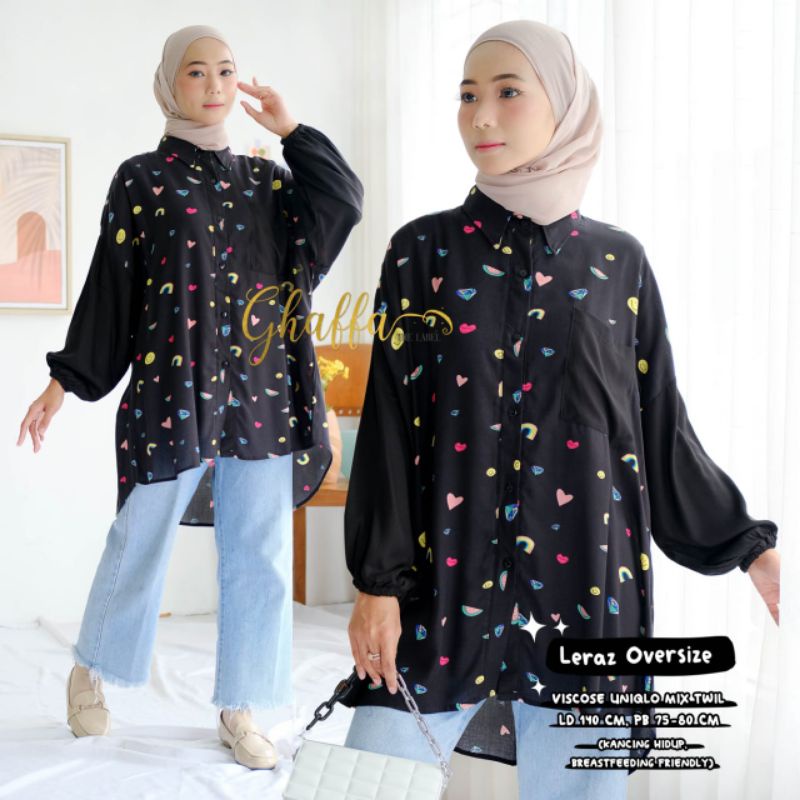 Blouse motif kekinian / Leraz oversize by ghaffa the label / Oversize motif modern premium