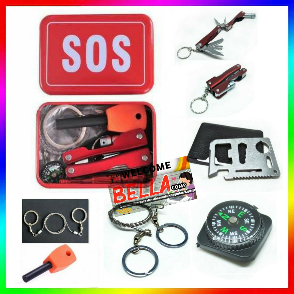 Alat Survival Tool Kit Serbaguna Portable Emergency /ALAT CAMPING MULTIFUNGSI  l SET ALAT SURVIVAL