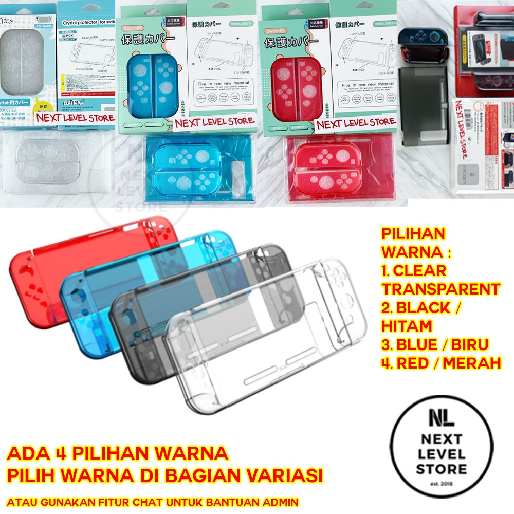 Full Hard Case Clear Nintendo Switch Protection Transparant - ADA 4 WARNA - PILIH DI VARIASI