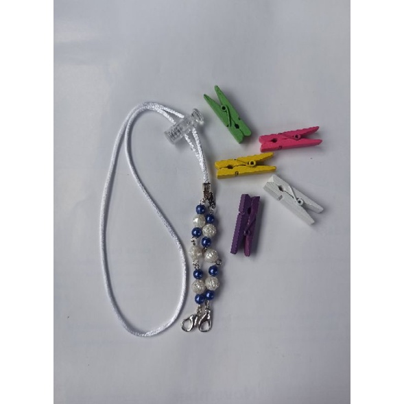 Tali Masker 2in1 / Konektor Hijab With Stopper / Strap Masker Adjustable / tali masker mutiara