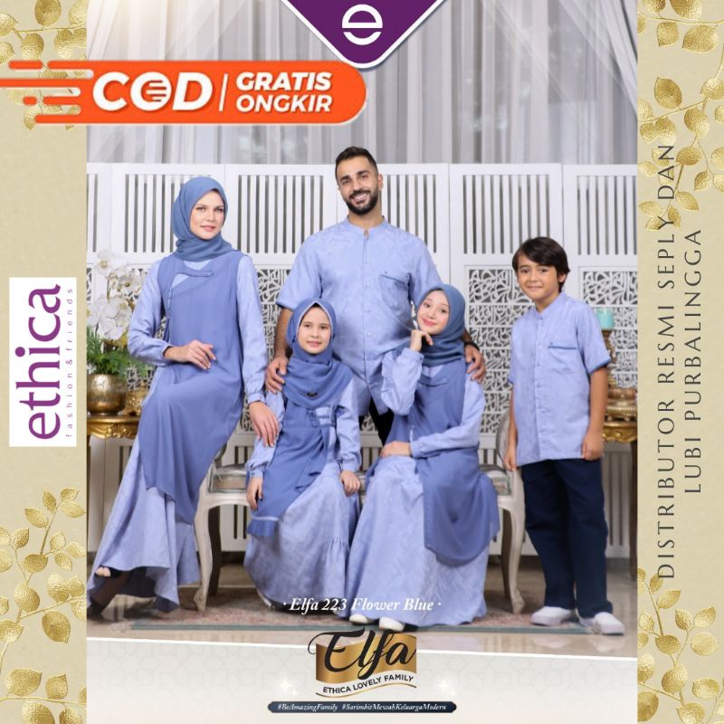 SARIMBIT KELUARGA TERBARU 2022 DARI ETHICA ELFA 223 FLOWER BLUE / SEPLY LUBI PURBALINGGA DISKON, GRA